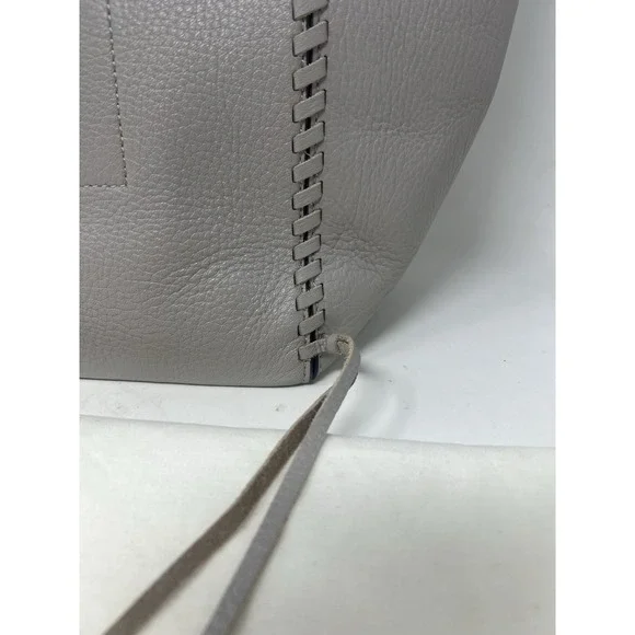 Rebecca Minkoff  Panama Leather Tote Bag Grey / Lime Inner $295 EUC - Picture 4 of 14